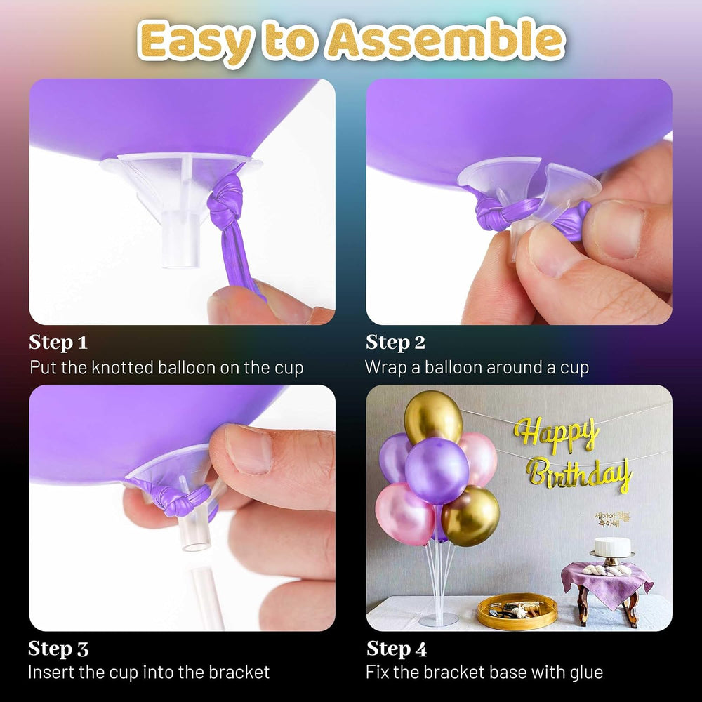 30 Sets Balloon Stand Kit, Balloon Sticks with Base