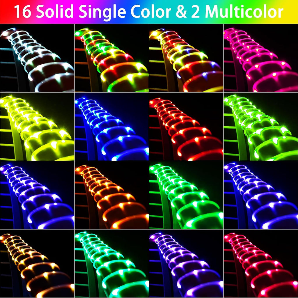49ft solar rope lights outdoor waterproof trampoline light shown in use