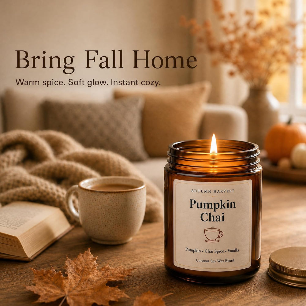 Fall Scented Candle Set of 6, 7 oz Soy Candles for Home, Autumn Gift Set
