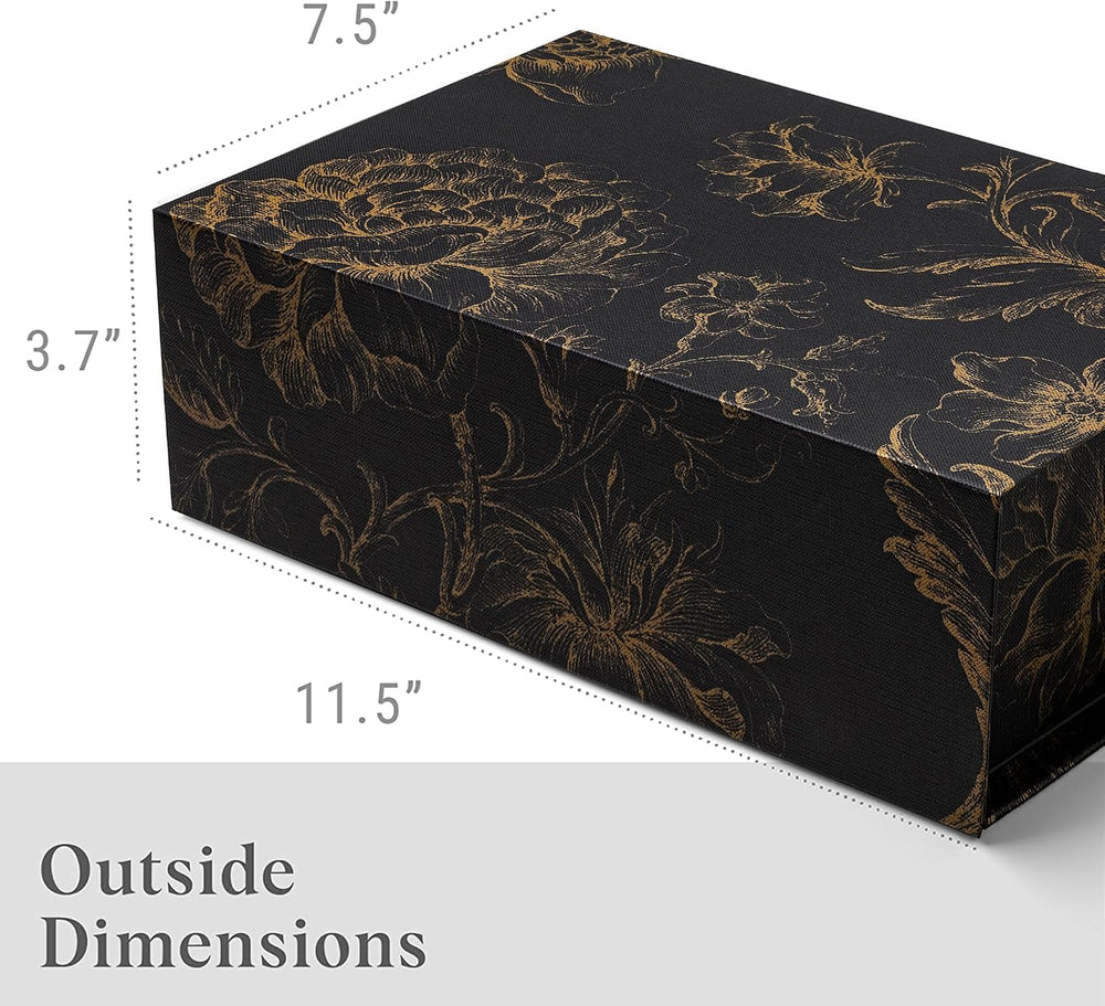 Luxury Keepsake Gift Box, Black Gold, 3-Pack 11.5" x 7.5" x 3.5"