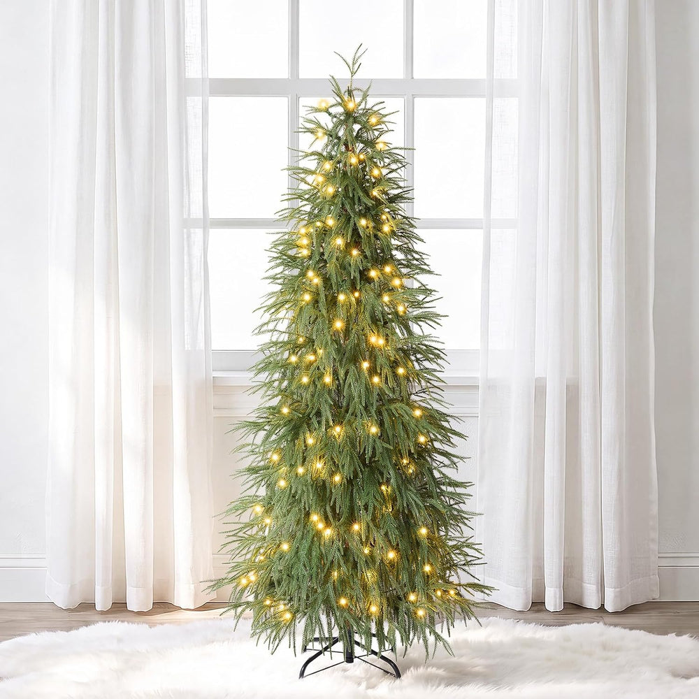 6FT Prelit Christmas Tree,Tall Xmas Tree with Lights