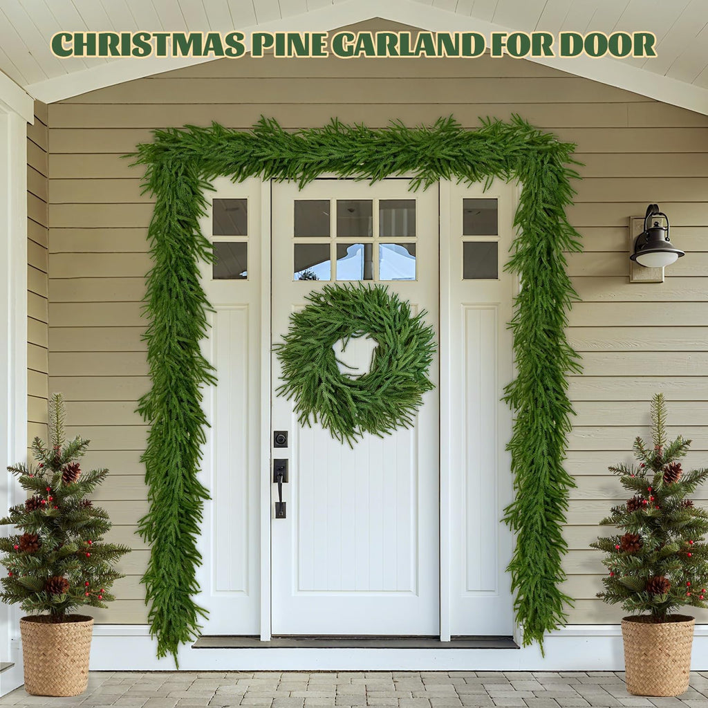 6ft norfolk pine garland, real touch artificial greenery, package contents