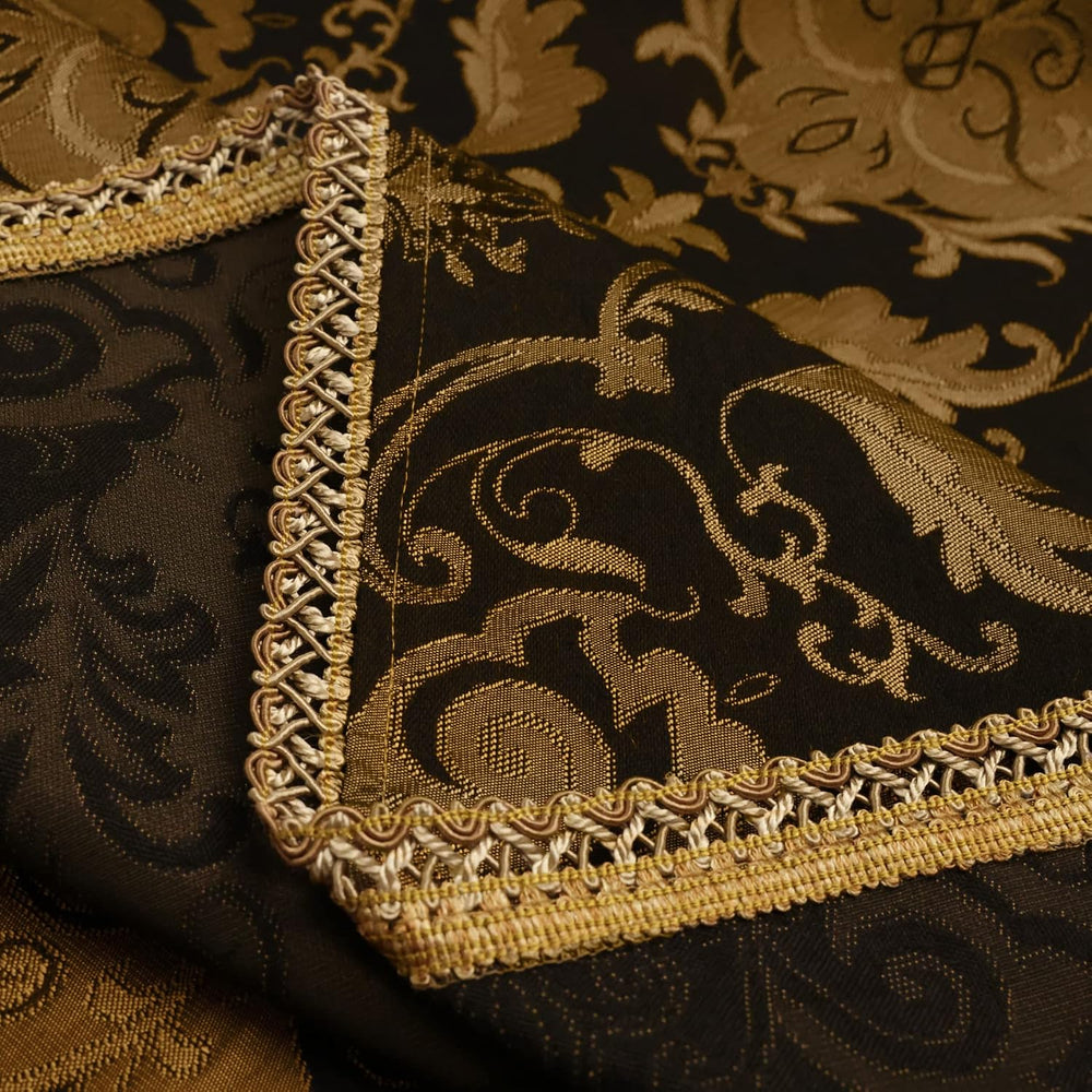 Loom and Mill Luxury Rectangle Fabric Tablecloth 60x120 Inch, Black
