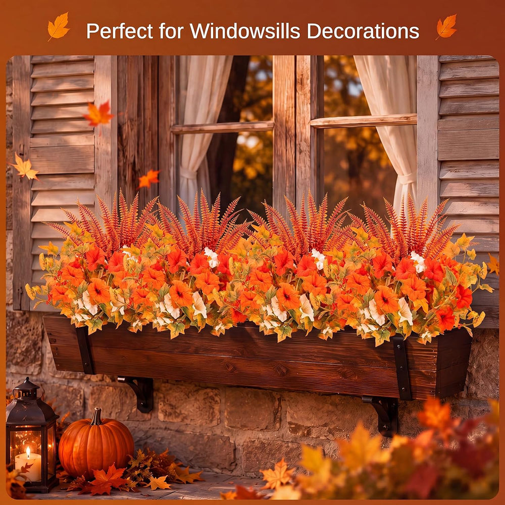 Artificial Fall Flowers for Outdoors, Full Fake Petunias Decoration