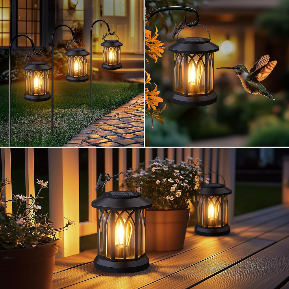 Hanging Solar Lanterns Outdoor Waterproof: 2 Pack Garden Lantern Decorative