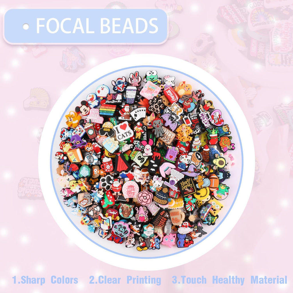 focal beads for pens, random cute character focal, side view