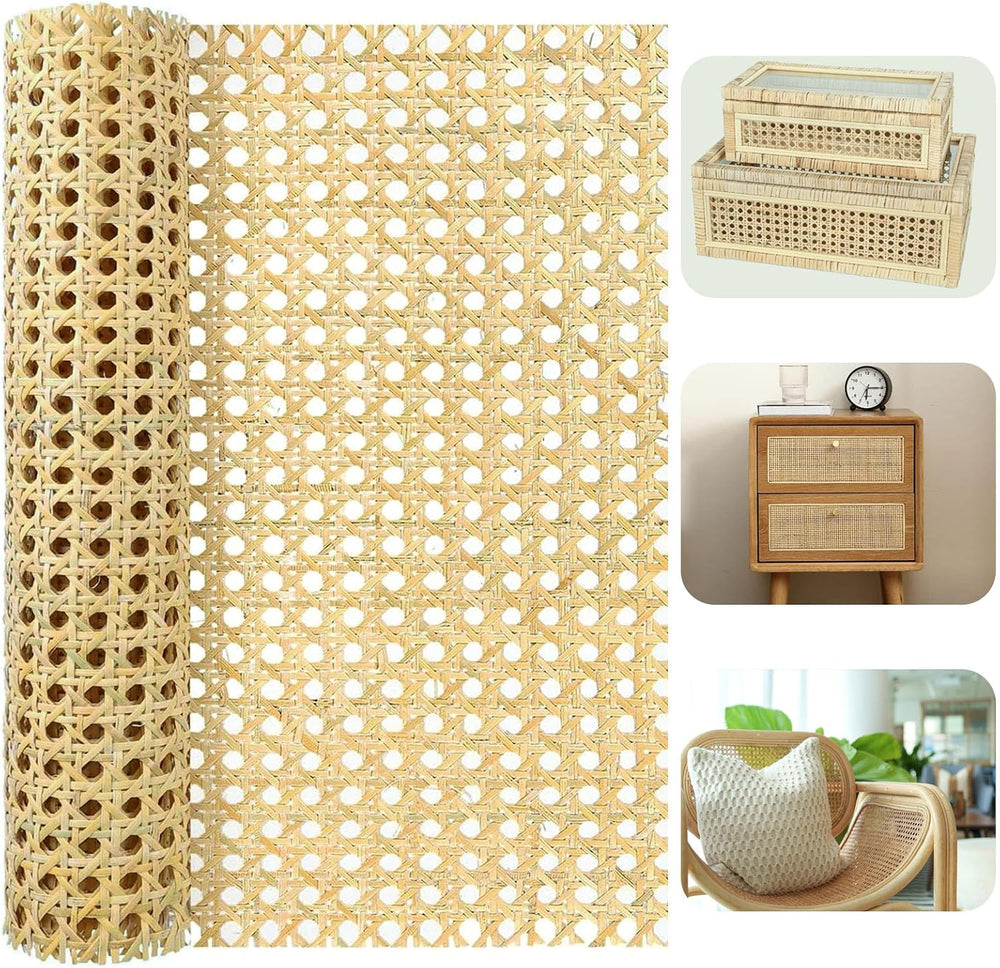 16-inch Wide Rattan Webbing 80-inch Long (6.6 ft.) Rattan Webbing Rolls for F...