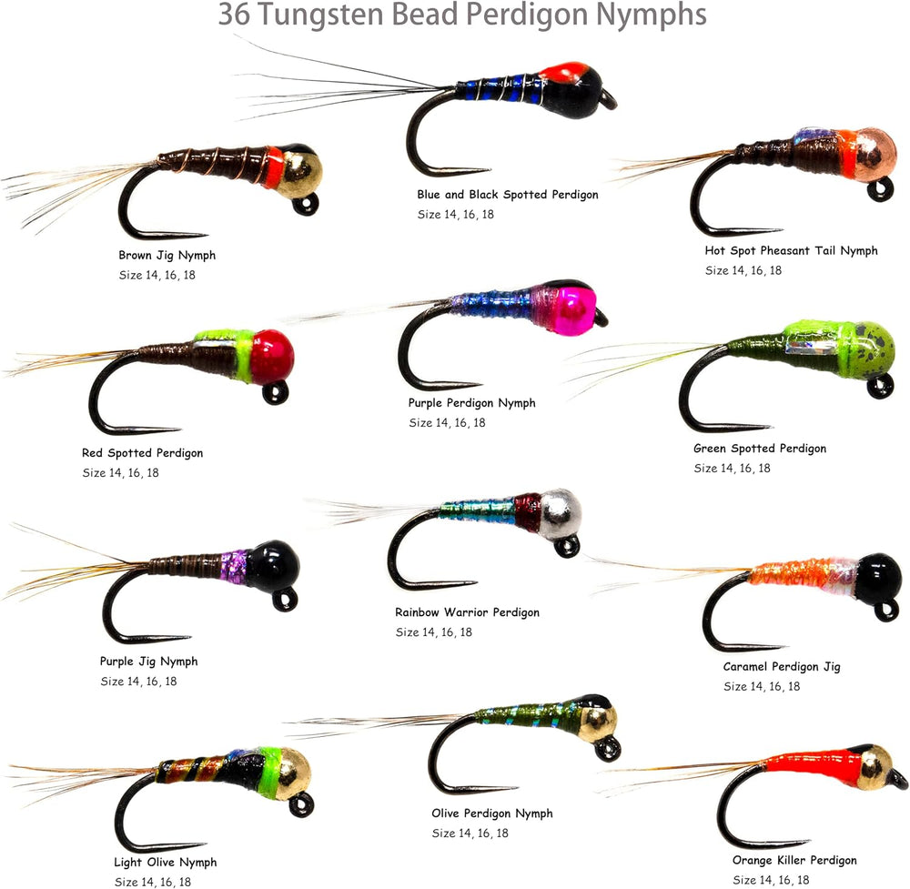 Outdoor Planet 24/48/66/72 Premium Hand Tied Fly Fishing Flies Assortment | F...