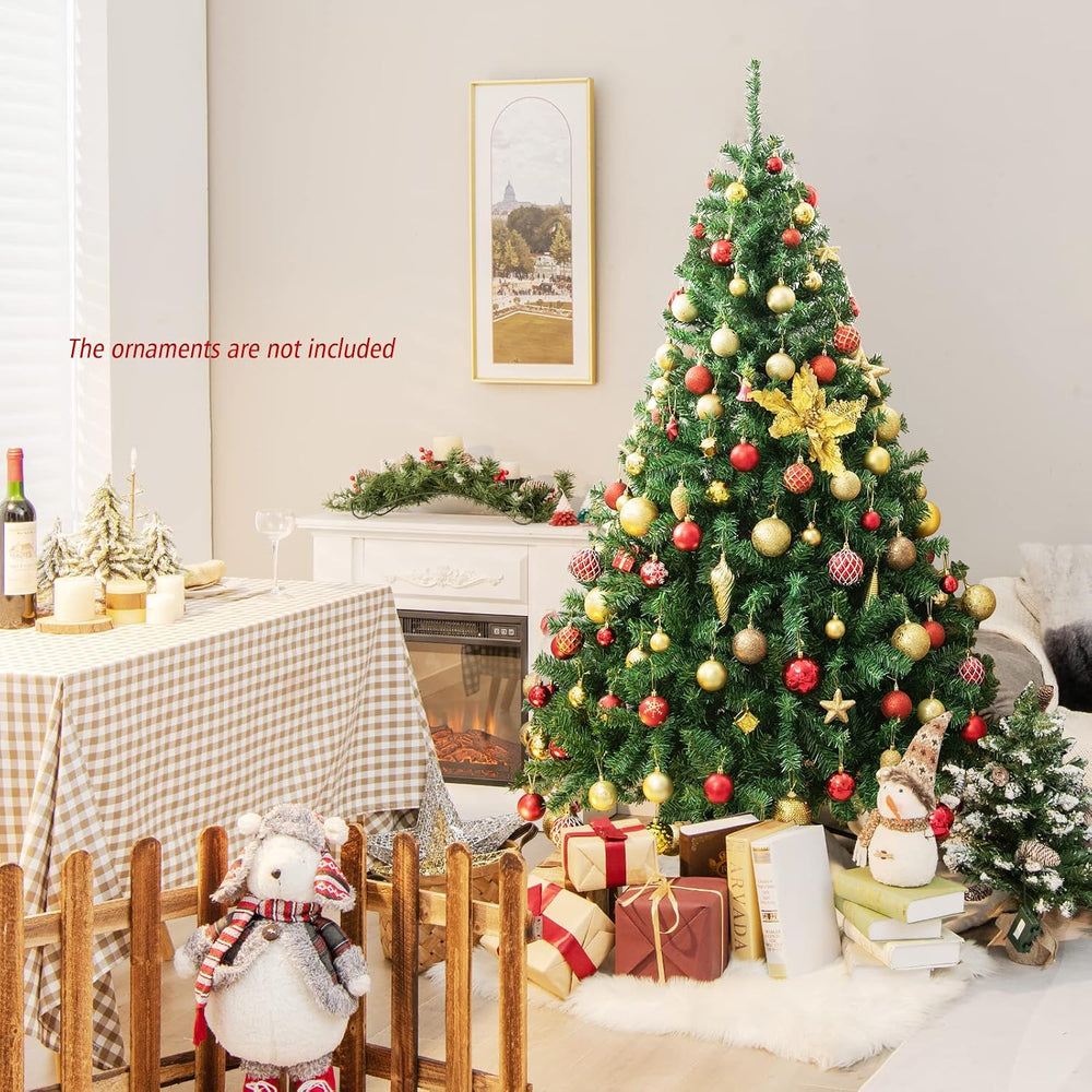 Goplus 6ft Artificial Christmas Tree with 1000 Branch Tips, Hinged