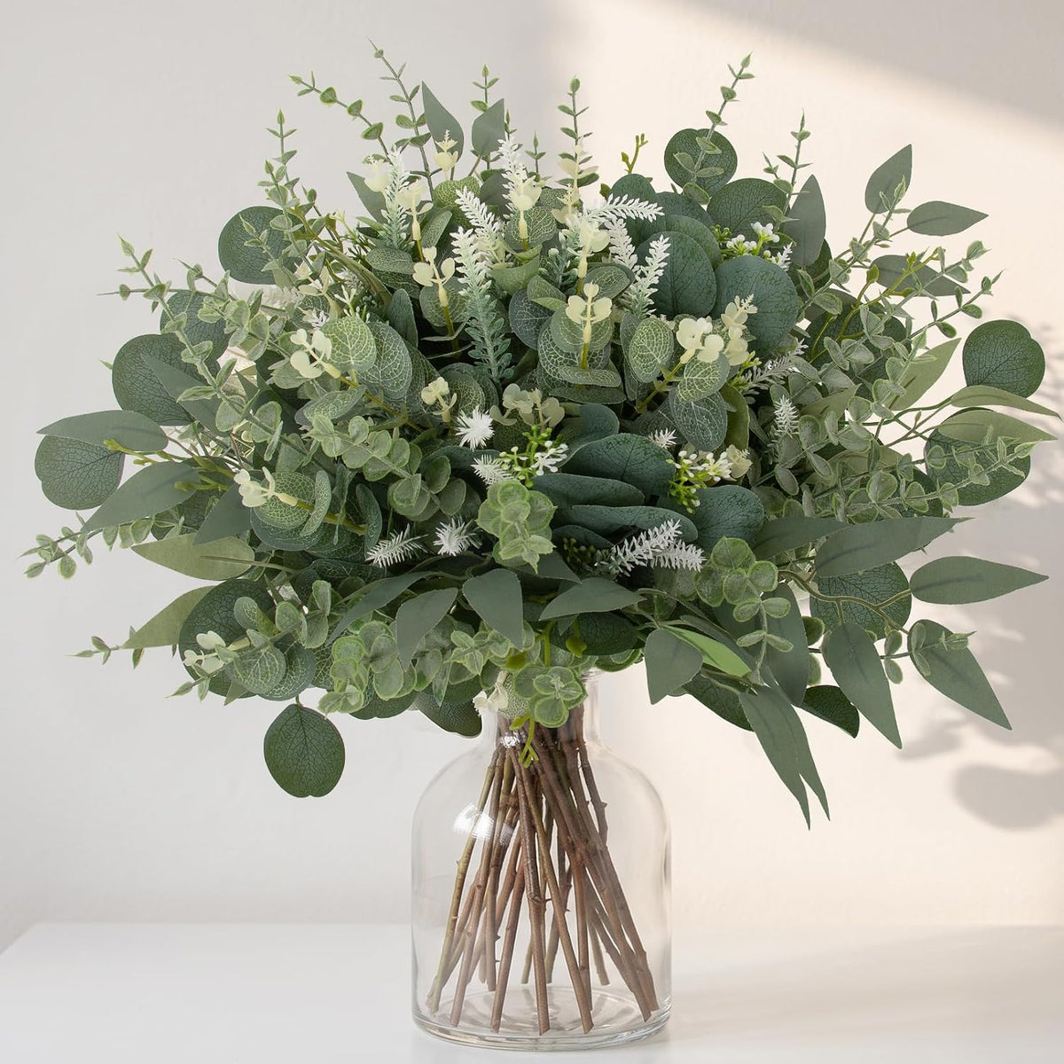 Rowfad 135 Pcs Artificial Eucalyptus Stems, Mixed Greenery Stems for Decor