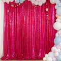 ShinyBeauty Hot Pink Sequin-Backdrop-Curtain 2Panels 5FTx10FT Glitter Wedding, Photography Backdrops Shimmer Curtains Payette Fuchsia Sequin Fabric Backdrop Background
