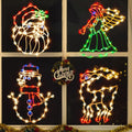 200L19'' 4 Pack Christmas Window Silhouette Lights Decorations, Window Lighted Angel x1,Snowman x1,Reindeer x1,Santa x1 for Home Indoor Wall, Patio Lawn
