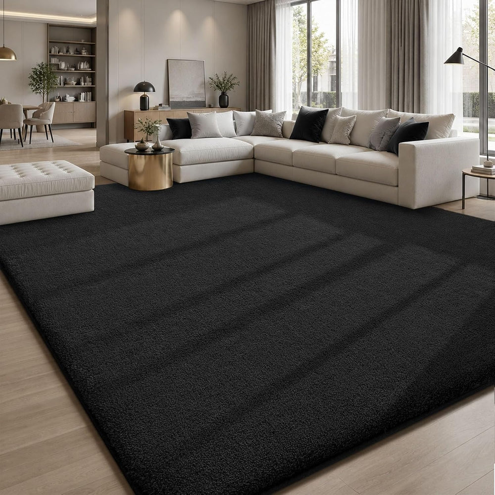 Sour Lemon 8x10 Area Rugs for Living Room Bedroom, Large Carpet Black Rug