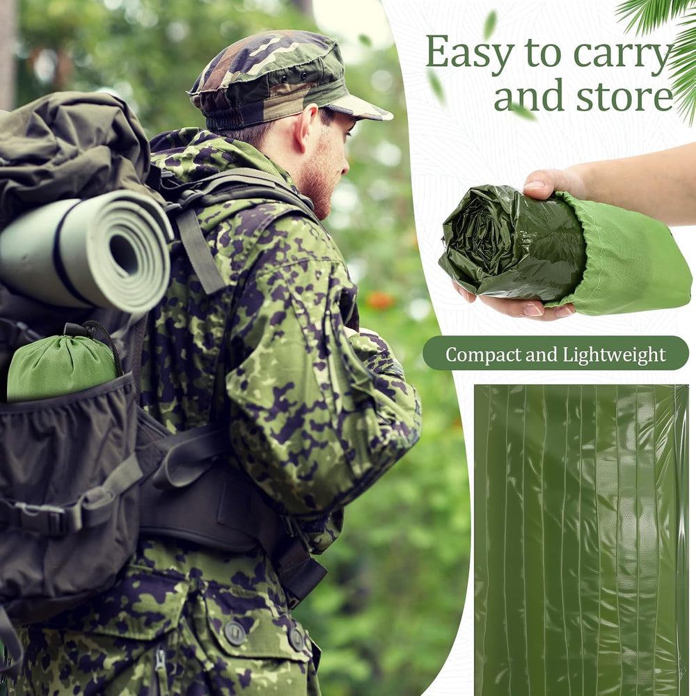 Mixweer 12 Pcs Emergency Sleeping Bag Portable Survival Thermal Bivy Sack Lig...