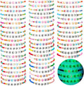 Ecation 96Pcs Beaded Friendship Bracelets Bulk Glow in The Dark Party Favor