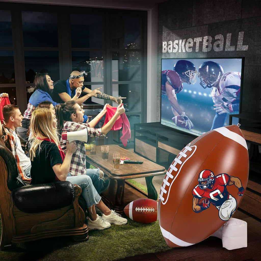 bencailor 2 pcs giant inflatable football party decoration, side view