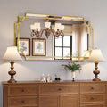 Kelly Miller 28"x50" Large Gold Mirror for Wall, Modern Elegant Decorative Mirror Rectangular Vanity Mirror Beveled for Bathroom Living Room Bedroom Farmhouse Fireplace Entryway Hallway
