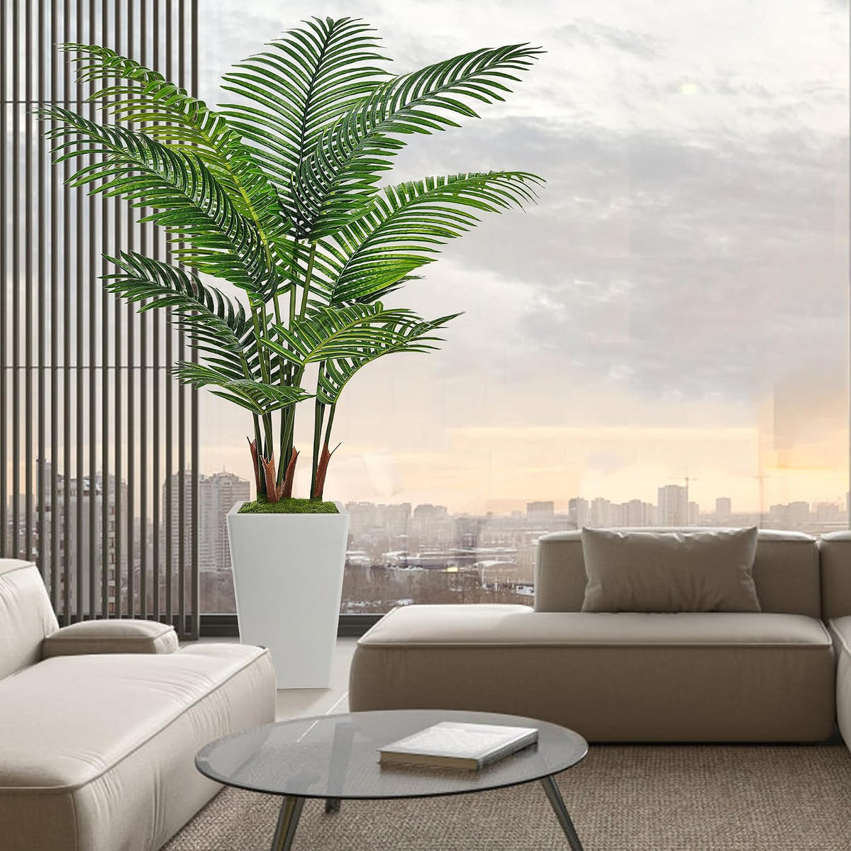 flydeer 6ft artificial palm tree with tall white, package contents