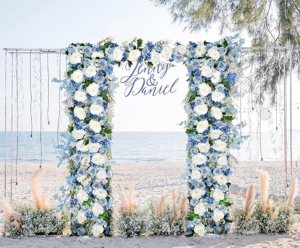 2Pcs Artificial Peony Flower Garland - Silk Peony Garland with Purple White F...