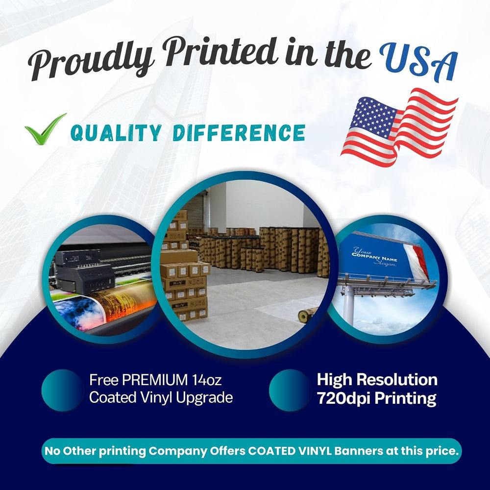 Custom Vinyl Banner, 14oz Premium Coated Vinyl, Full Color, indoor/outdoor He...