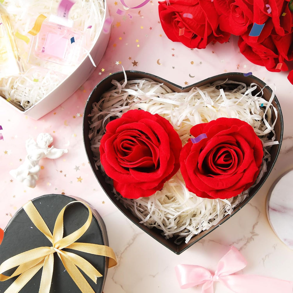 Kosiz 12 Pcs Heart Shaped Wedding Gift Boxes with Lids, White, Black