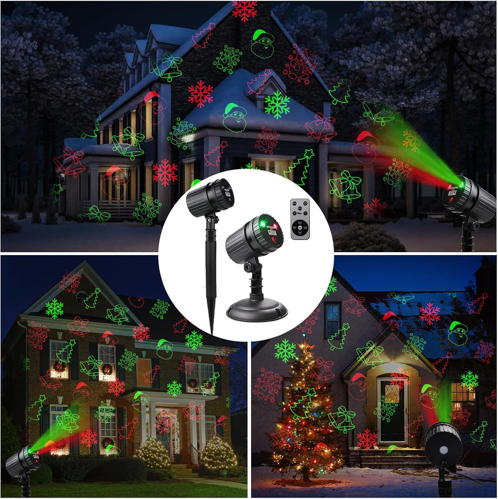 christmas laser projector lights, 8 patterns led projection showing dimensions
