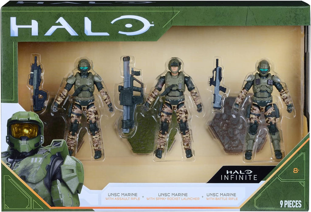 Halo 4” 3 Figure Pack Assortment - UNSC Marines with Weapons Fans - Build Your Universe - Amazon Exclusive