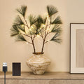 Fudios Lighted Pine Branches with Timer 32IN Battery Operated or USB Plug in, Lit Willow Branches with Lights for Christmas Fireplace Mantle Decor