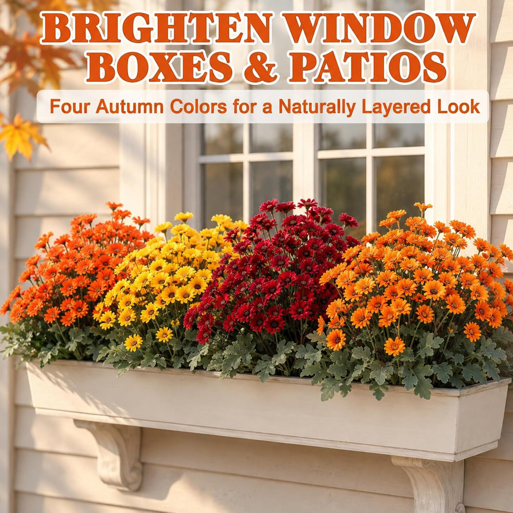 12 Pcs Thanksgiving Fall Artificial Mums for Outdoors