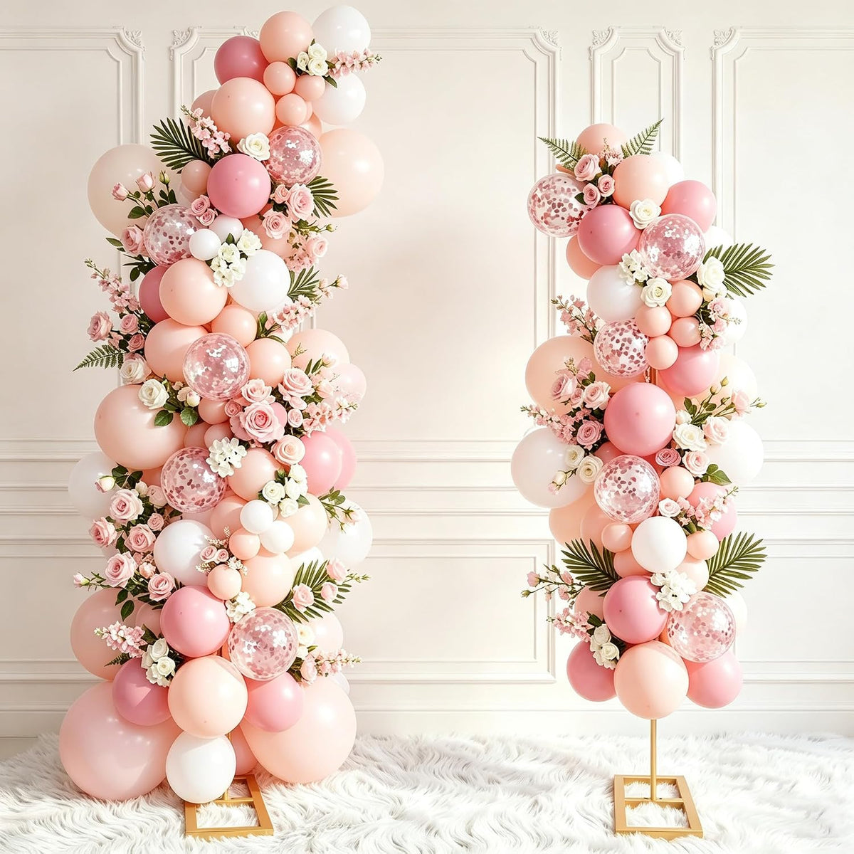 Half Balloon Arch Stand Set of 2, 7.5FT & 6.2FT Balloon Arch Kit