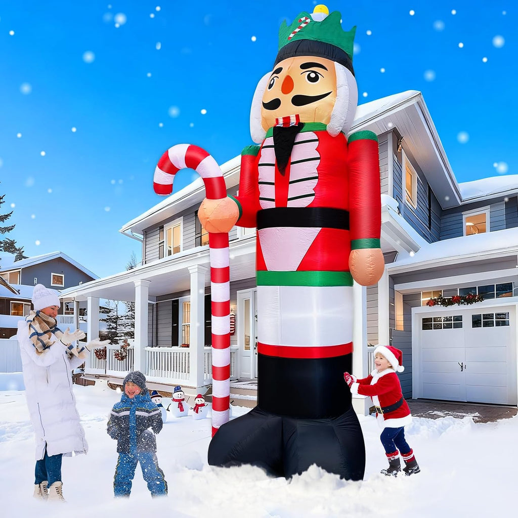 12 ft by 5.9 ft christmas inflatables nutcracker, side view