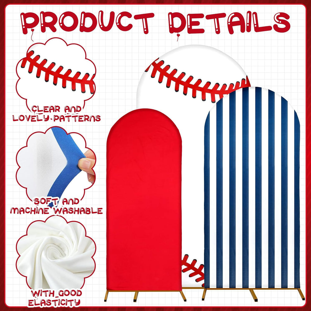 Foilswirl 34 Pcs Baseball Balloon Arch Kits, Baseball Arch Backdrop Cover