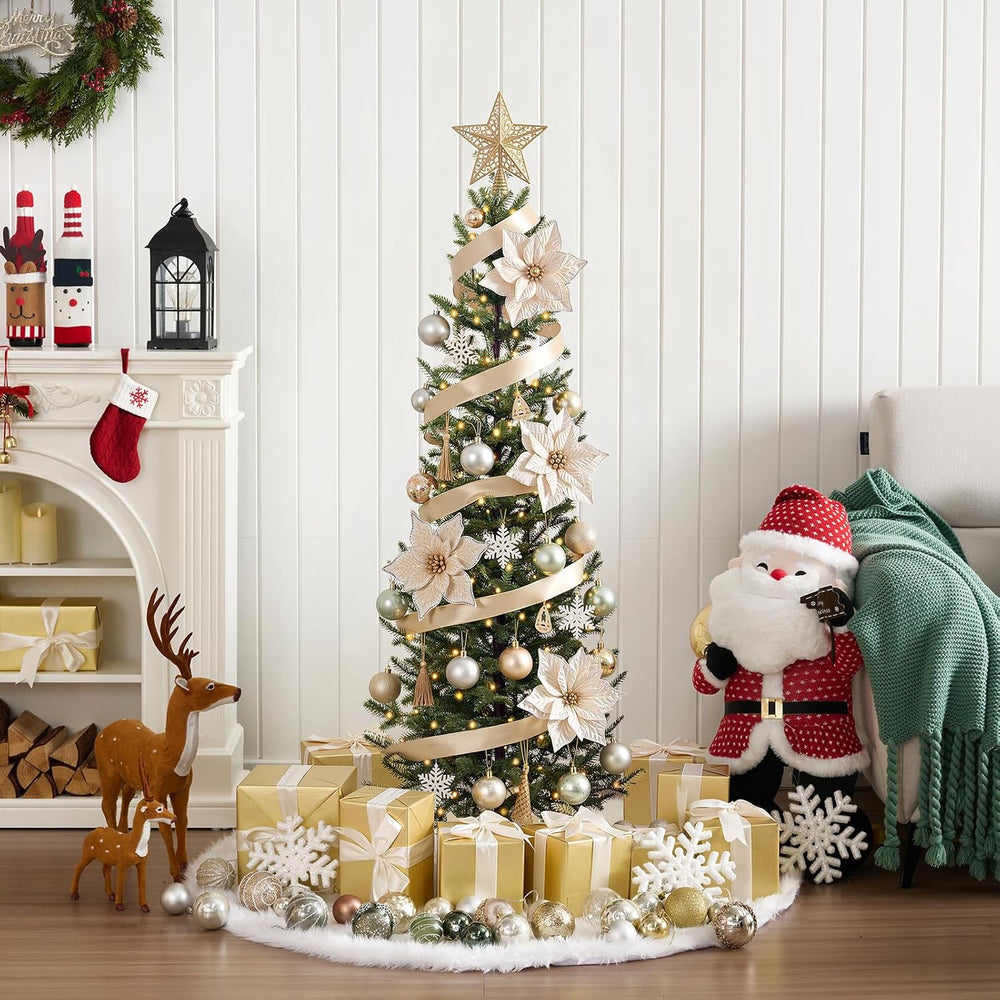 VeriNatural Pre-Lit Christmas Tree, Slim Pencil Christmas Tree - 5 FT