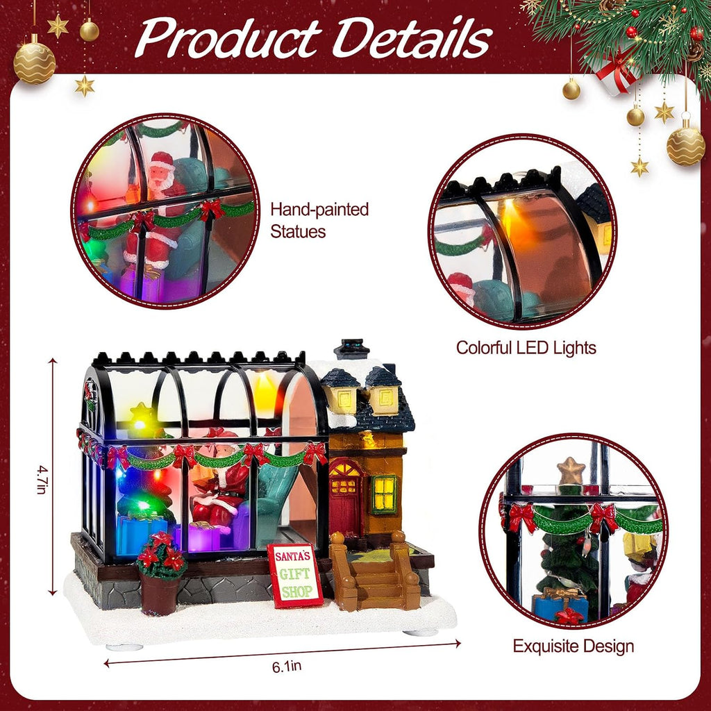 LED Lighted Christmas Village Greenhouse - 6.1" Village House Decoration