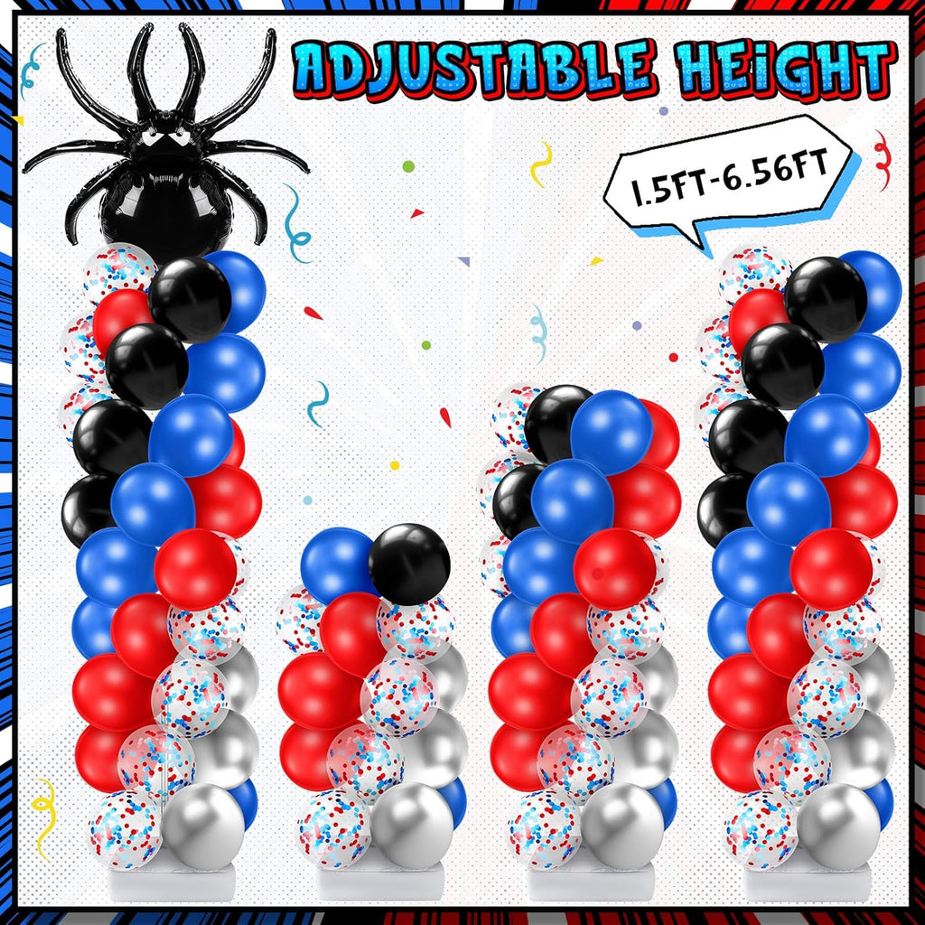 Kasyat 2 Sets Spider Balloon Column Stand Kits with 100 Latex Balloons