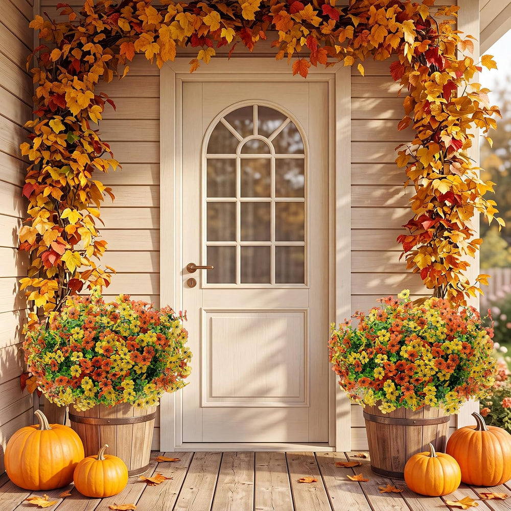 56 Bundles Fall Artificial Flowers for Outdoor Decoration