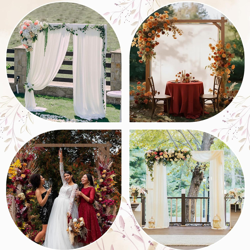 7.2FT Wooden Wedding Arch Square Wood Arches Arbor Backdrop Stand for Ceremon...