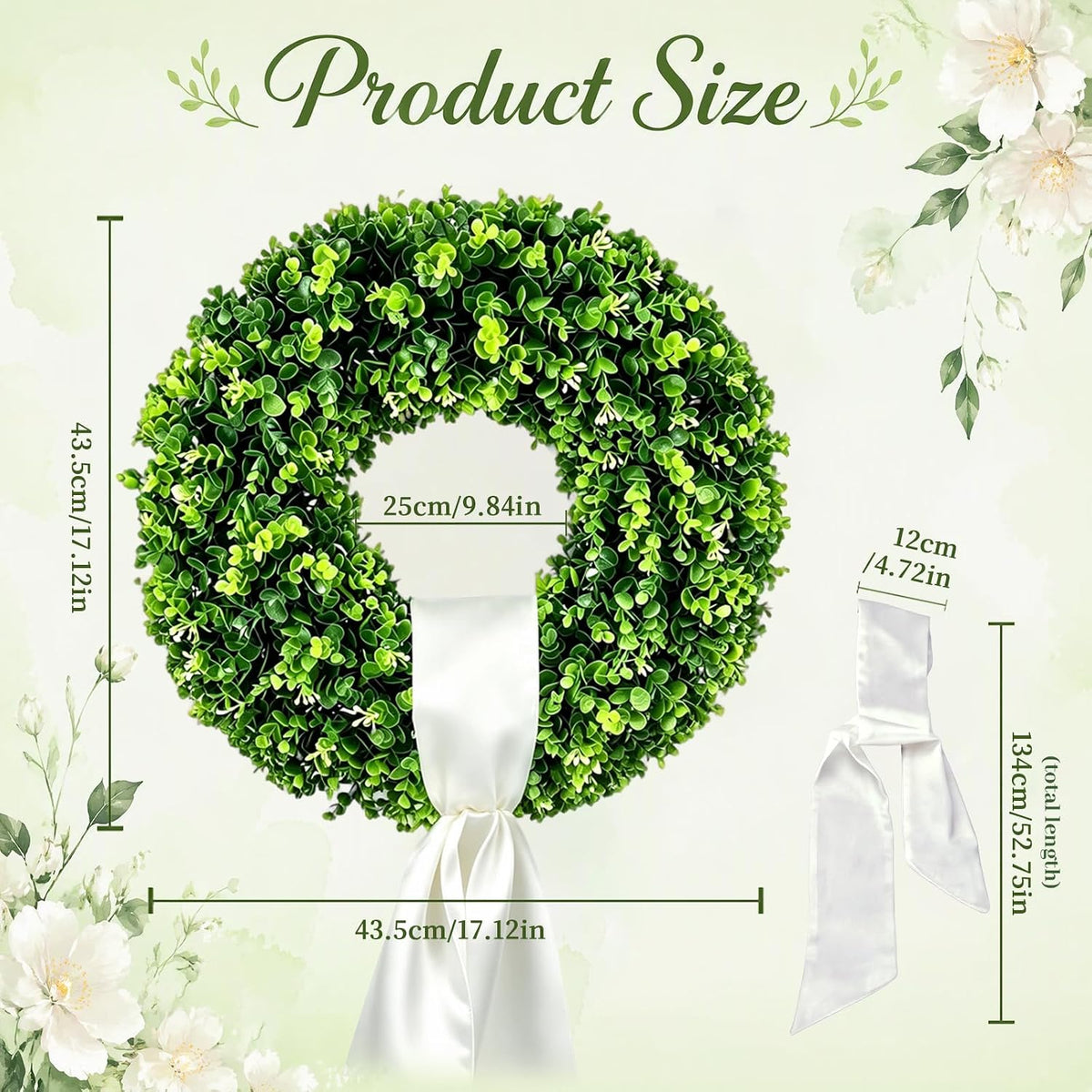 Cleangor Artificial Boxwood Wreaths for Front Door