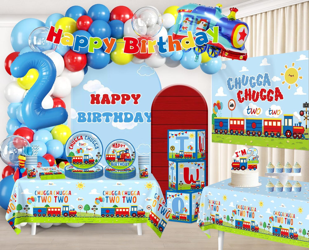 256Pcs Chugga Chugga Two Two Party Decor, All-in-One Set for 25 Guests