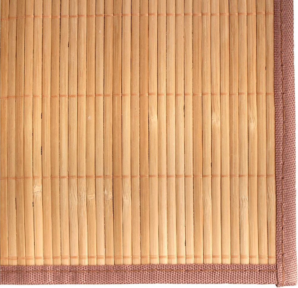 BambooMN Bamboo Table Runner, Brown w/ Brown Border - 2 Piece