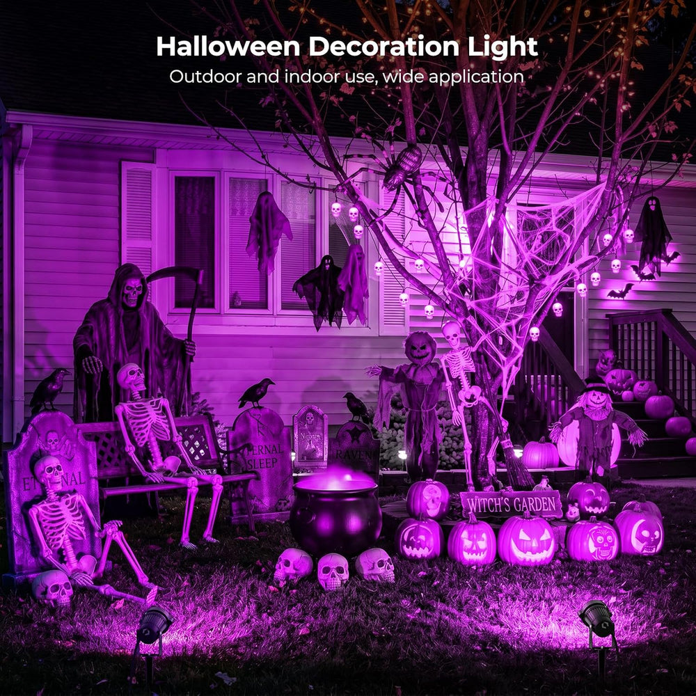 Onforu 12W Purple LED Outdoor Halloween Spotlights for Yard