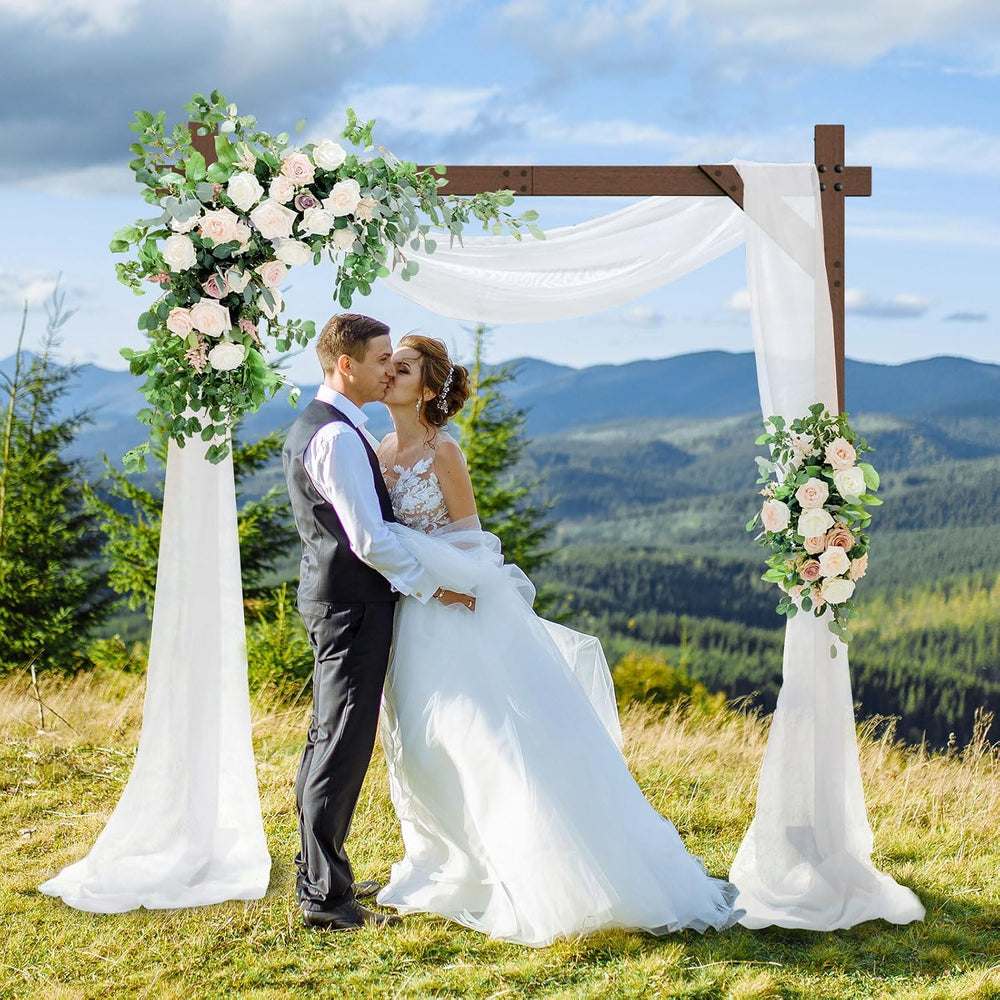 Wedding Arch -7.48FT Square Wooden Wedding Arches for Ceremony, Wood Arbor Ba...