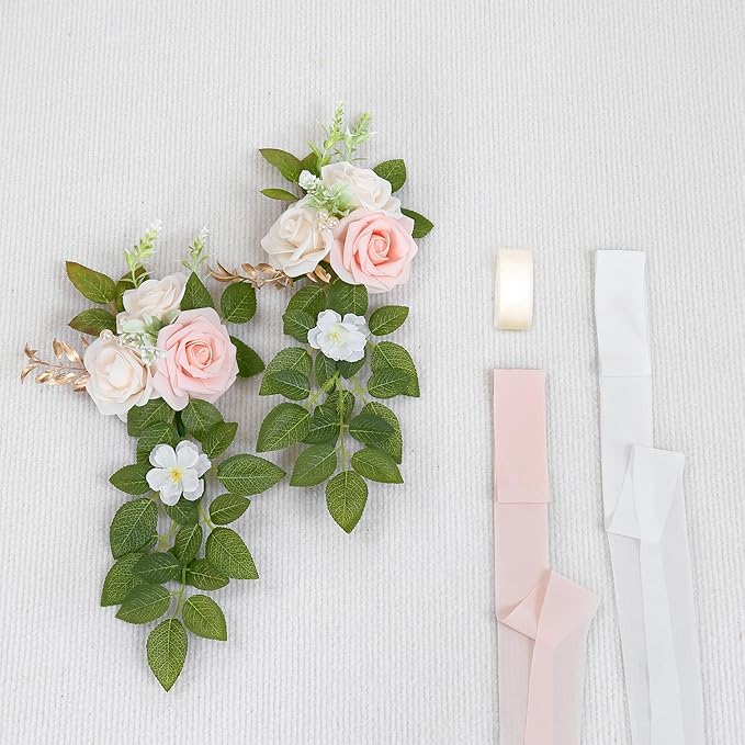 10 Wedding Aisle Decorations for Wedding Ceremony Pink Wedding Chair Decorations Flowers for Wedding Aisle Decor Church Pew Decorations