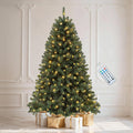 DWVO 6FT Pre-Lit Artificial Christmas Tree Green 1000 Tips 250 LED Lights