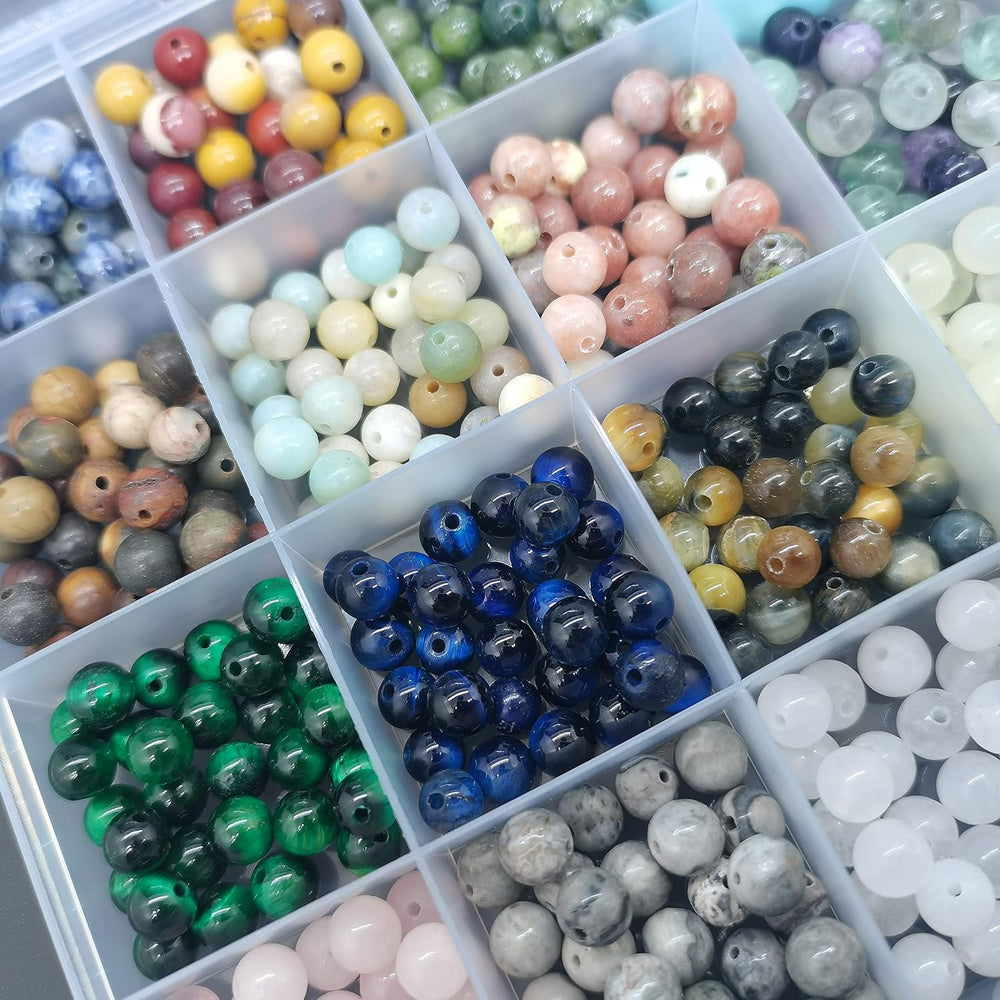720pcs 6mm Natural Round Stone Beads Gemstone Beading Hole Size 1mm Crystal E...