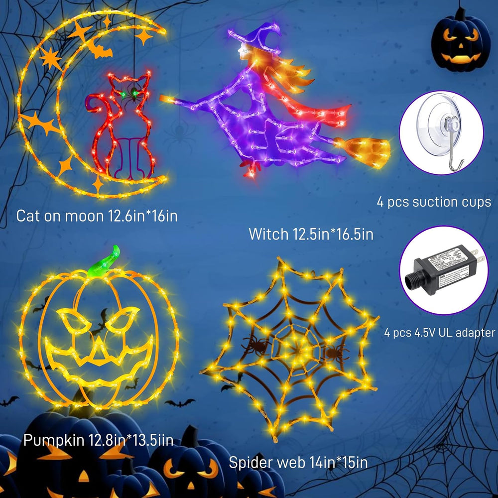 TRWYMZ Halloween Decorations - 16" Halloween Window Silhouette Lights
