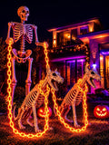 Battery Halloween Chain Lights 10 FT 160 LED Orange Light-Up Plastic Timer