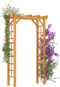 Outsunny 85" Wooden Garden Arbor, Garden Arch for Wedding, Orange