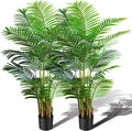 6ft 2-Pack Artificial Areca Palm Plant in Pot, Fake Tropical Cane Palm Silk