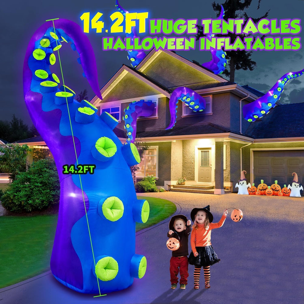 1PCS 14FT Giant Halloween Inflatables Octopus Tentacles, Huge Halloween Decor...